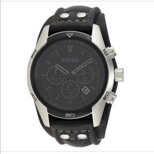 FOSSIL MENS CHRONOGRAPH BLACK LEATHER WATCH CH2586